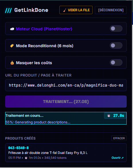 Étape 4 : Fiche technique et descriptions générées par IA